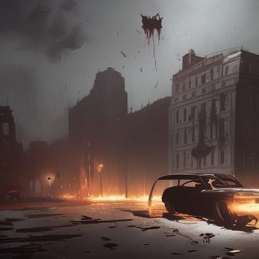 Sinister Survivors Looting a Destroyed City