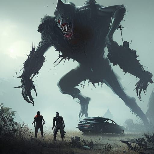 Post-Apocalyptic City Scavengers in Grim Style