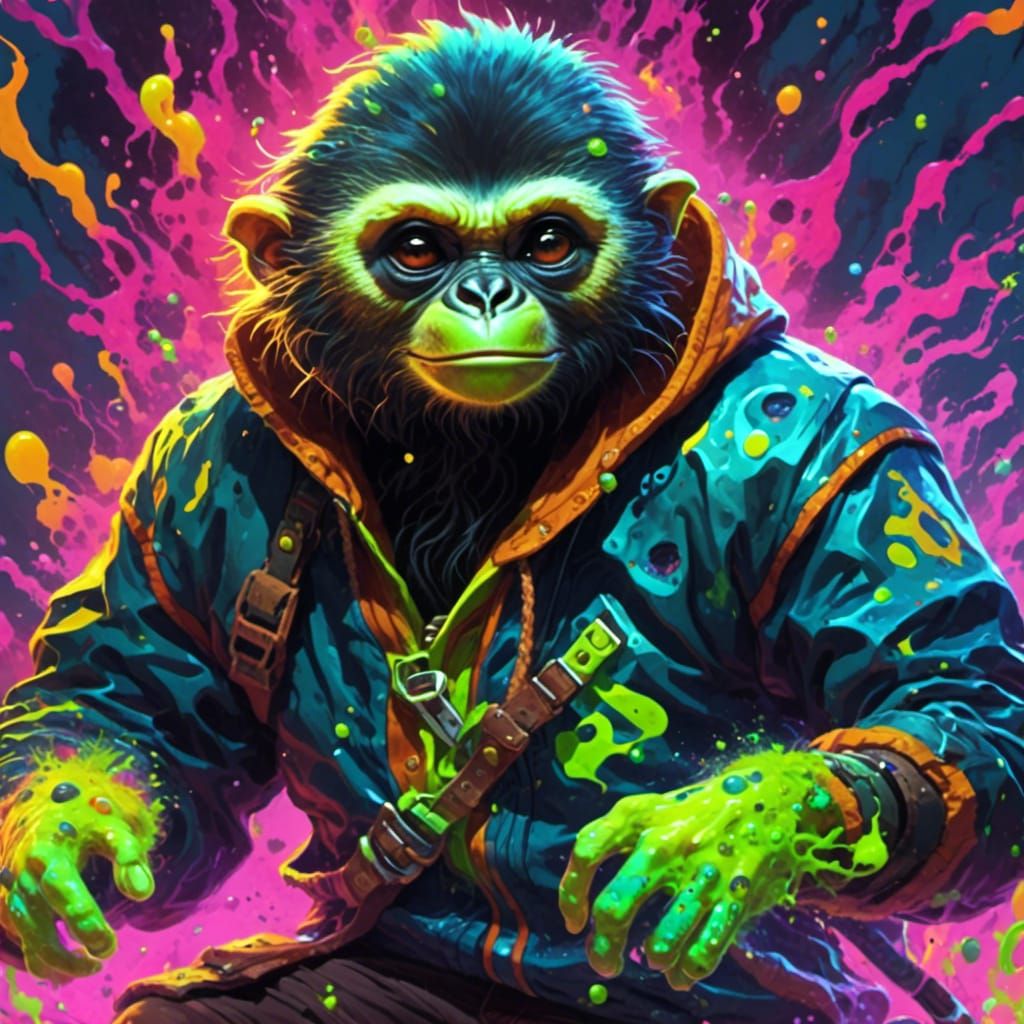 Gibbon Rogue with Knives and Dancing Light