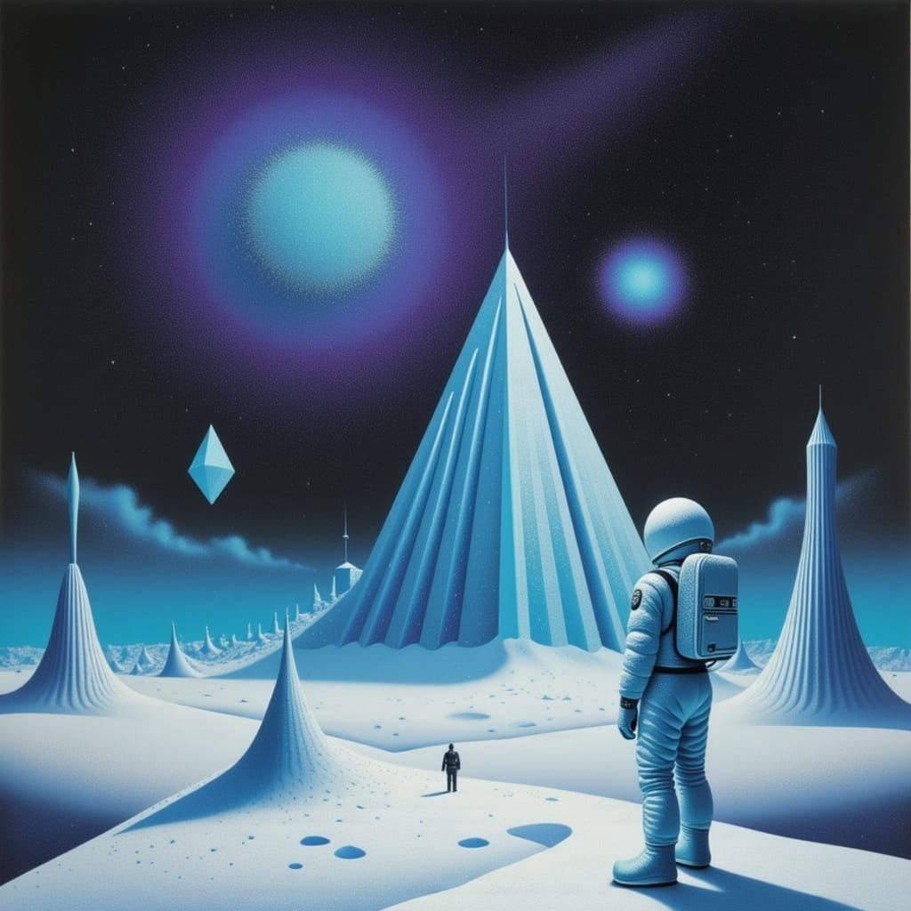 Astronaut Discovers Crystalline City on Ice Moon