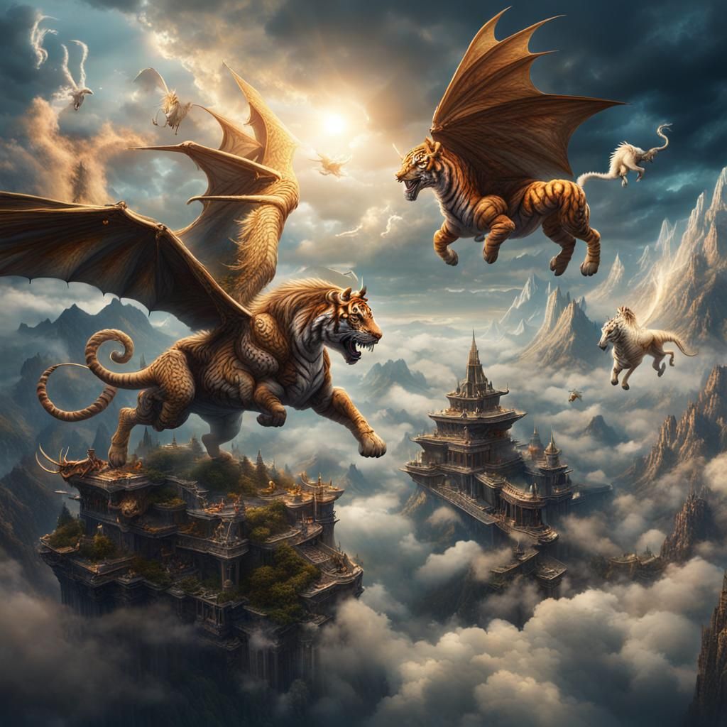 Fantastic Beasts Fly Through Magic Clouds