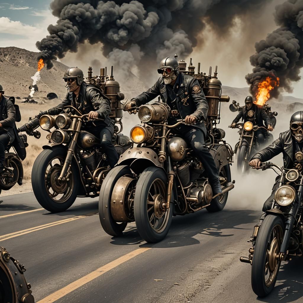 Steampunk Hell's Angels Raid on Highway