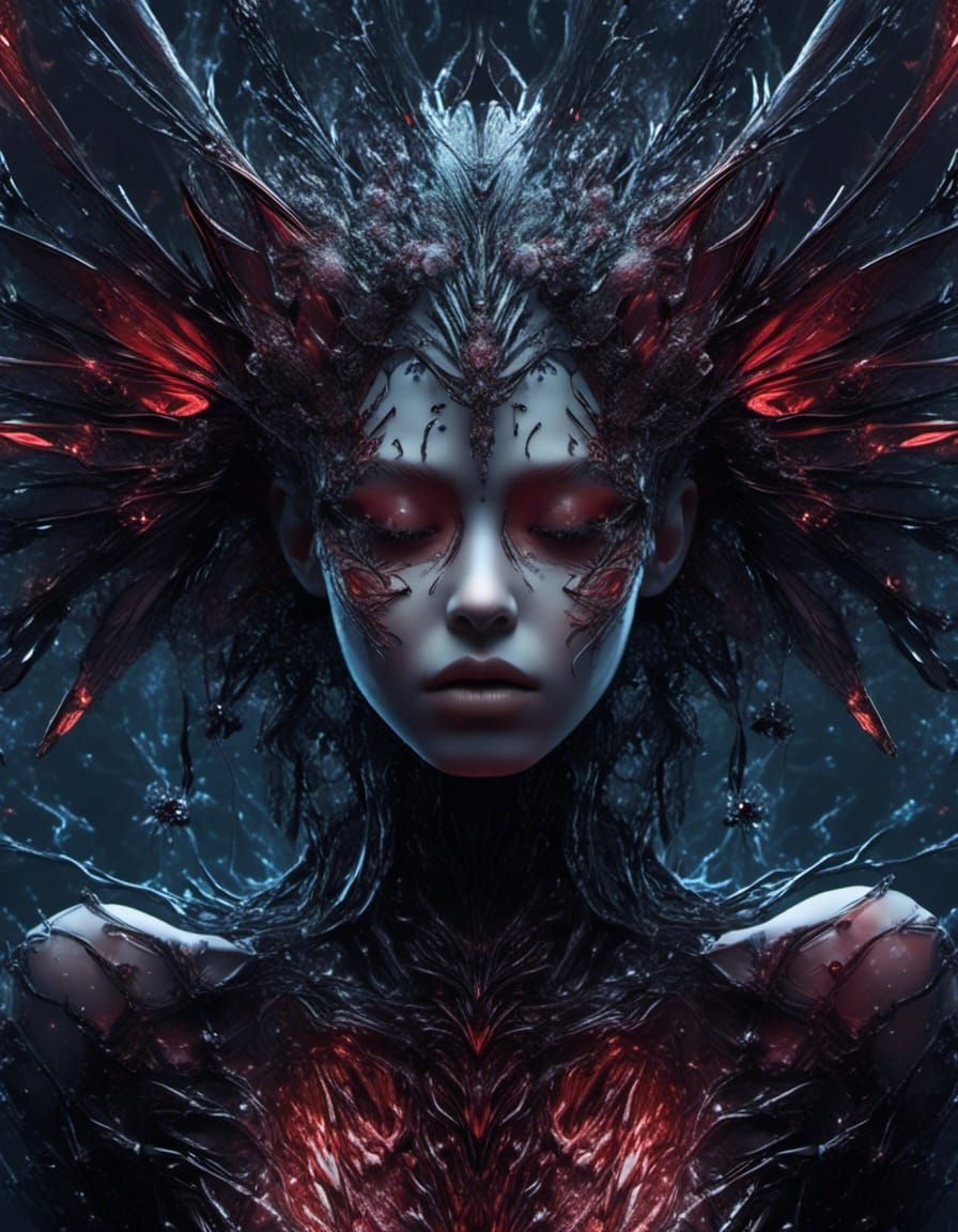 Surreal Crystal Fairy with Iridescent Wings