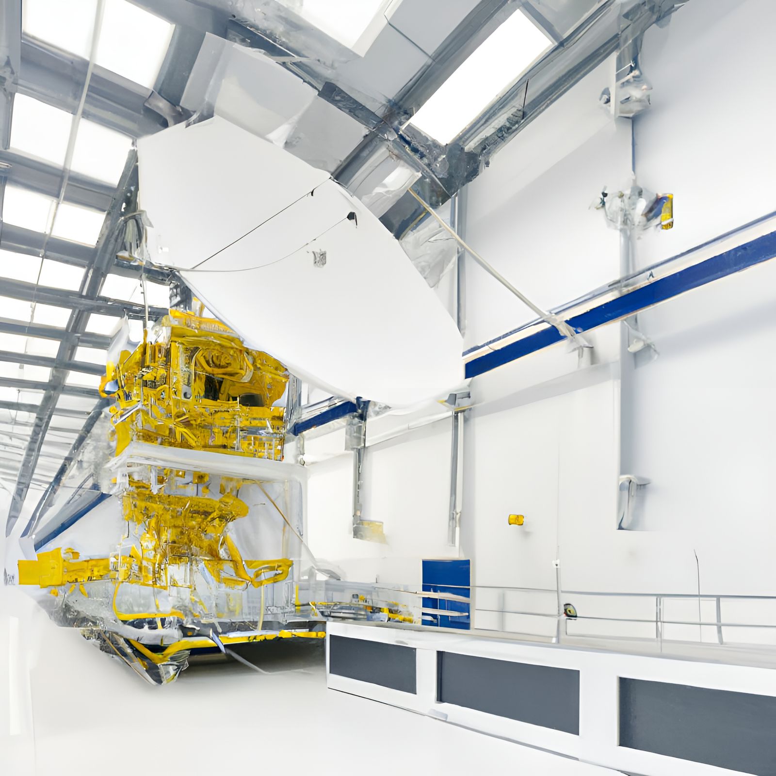 Telecommunication Satellite in Clean Room, Photo-Realistic S...