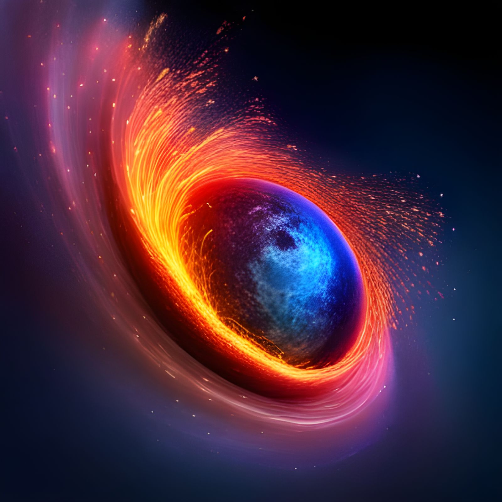 Volcano Planet Eruption in Cel-Shaded 3D Render