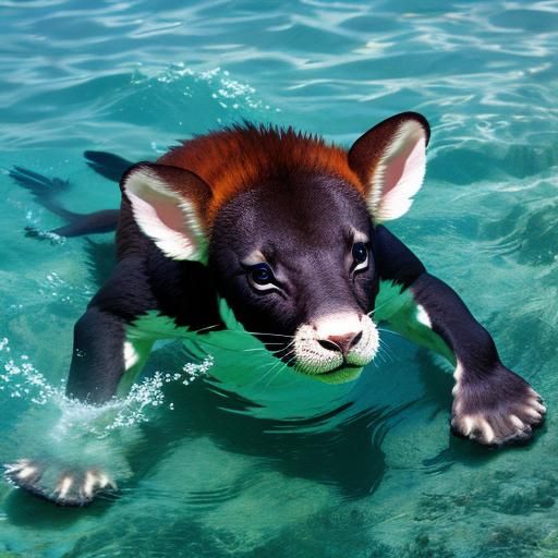 A Monkey Relaxing in Water