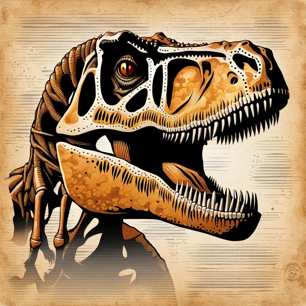 T-Rex Dinosaur Fossil Skeleton