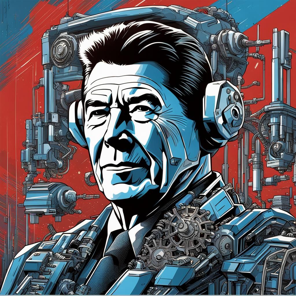 ronald reagan as a robot