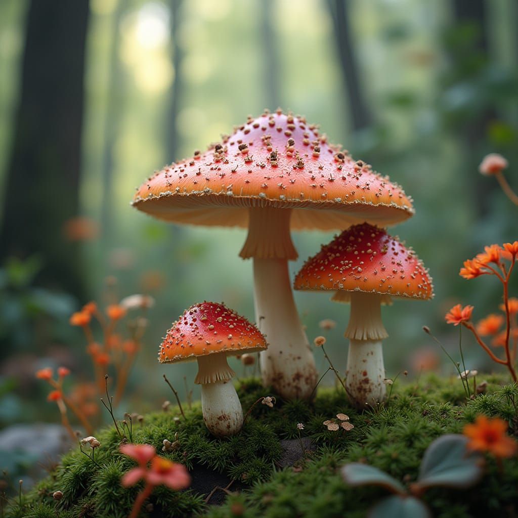 Enchanted Forest Mushrooms in Whimsical Dreamscapes