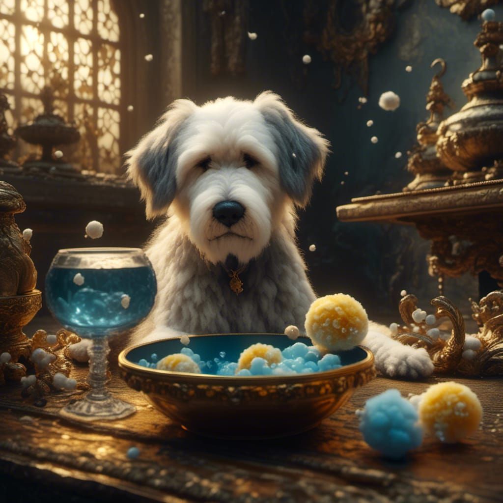 Lonely Dog Napping: Detailed Digital Matte Painting