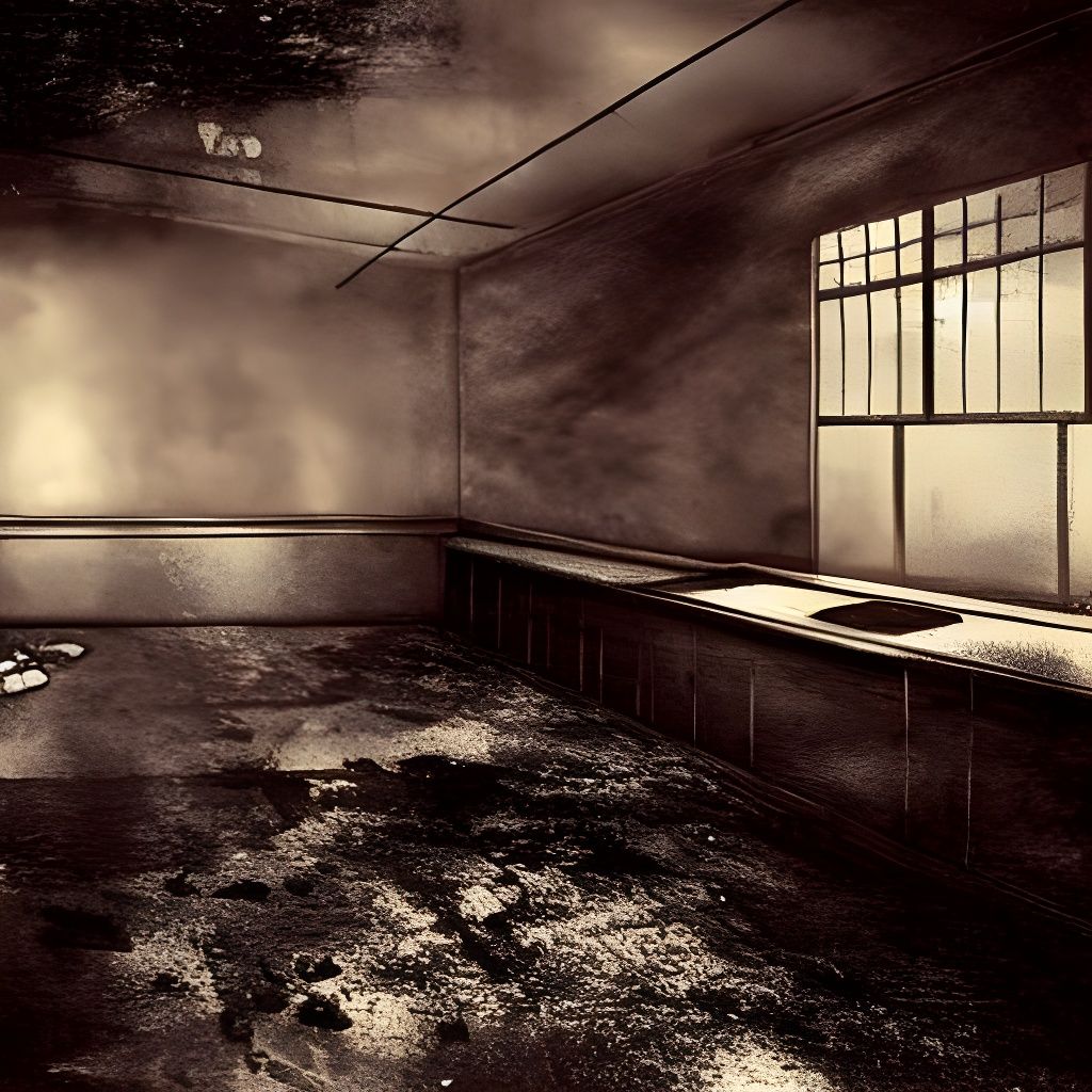Gloomy Abandoned Bakery in Dystopian Style