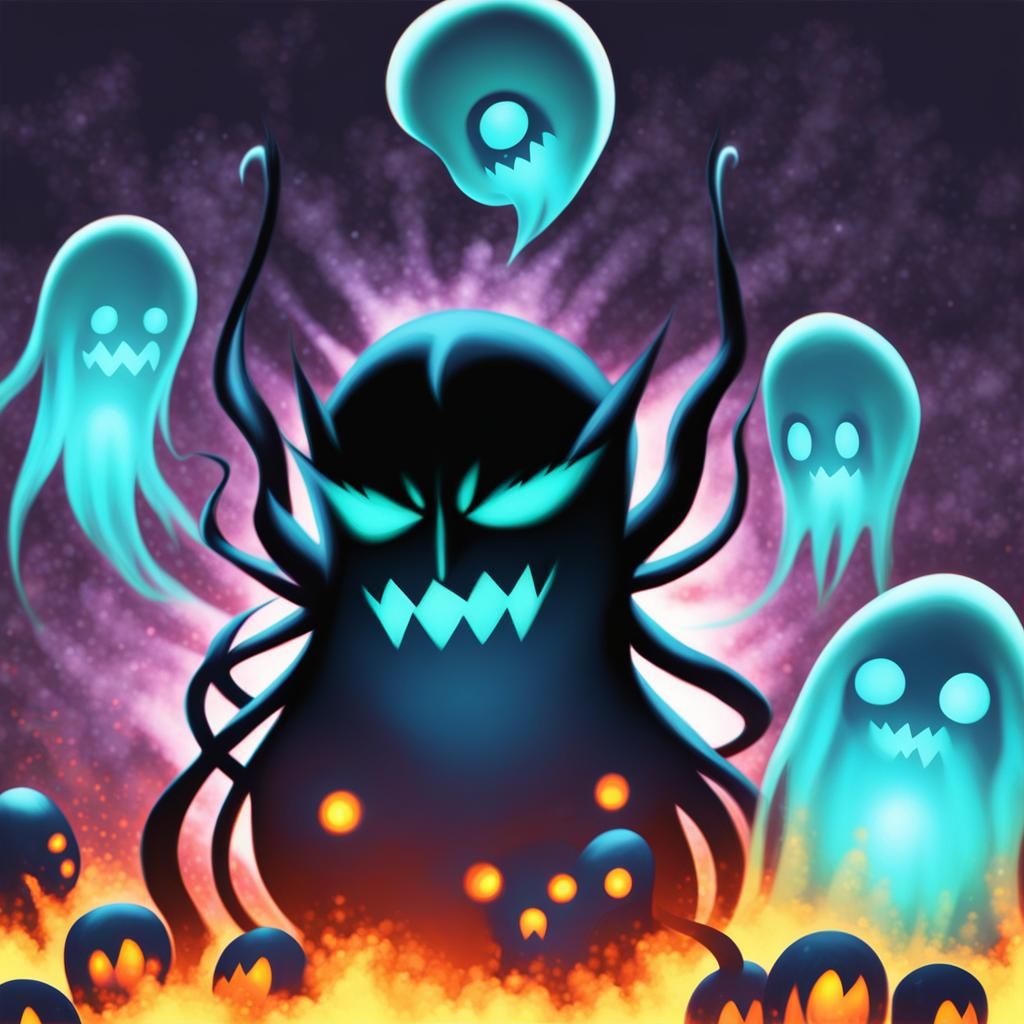 Sinister Blue Ghosts in Spectral Art Style