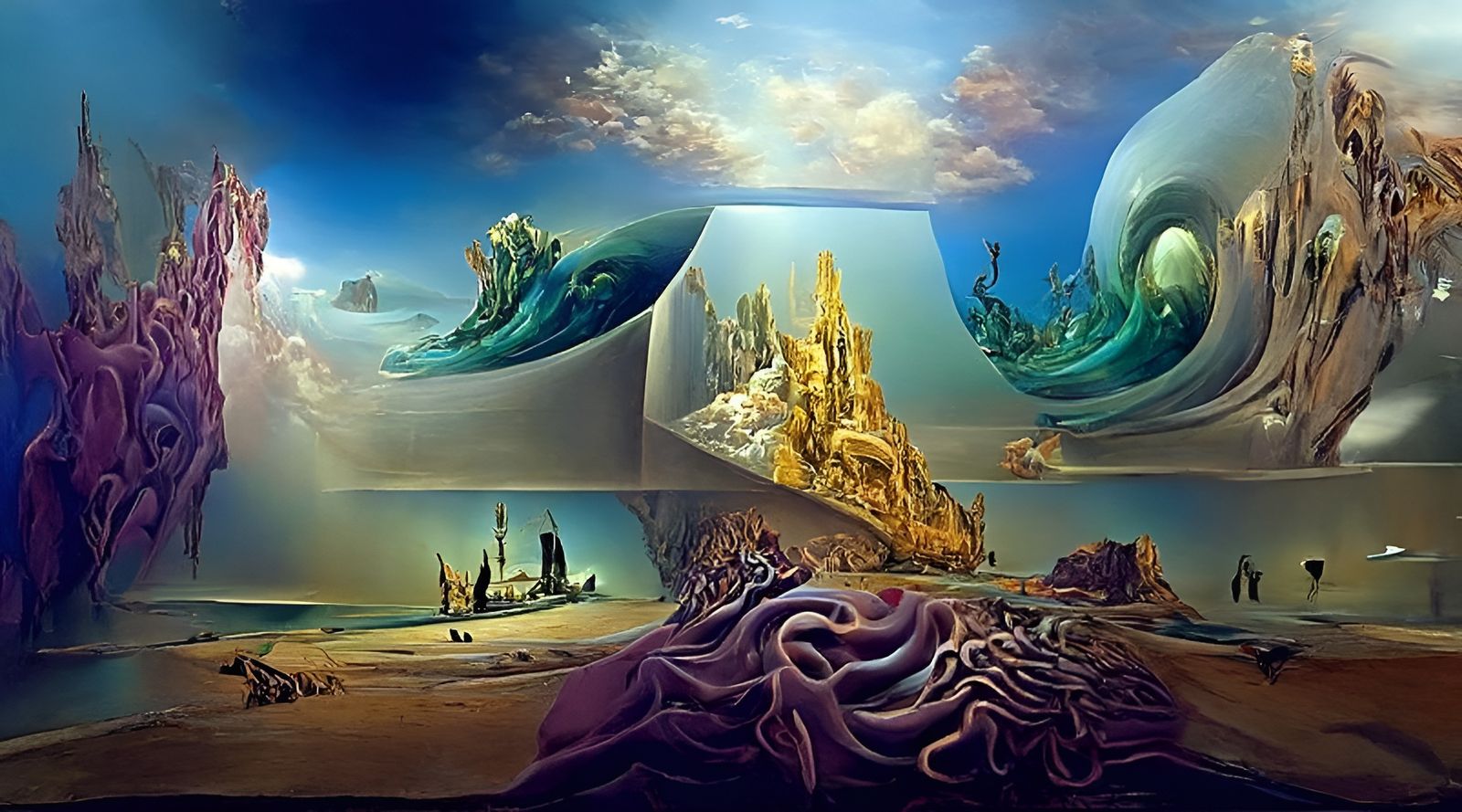 Surreal Cubic Sea of Possibilities in Hyper Realism