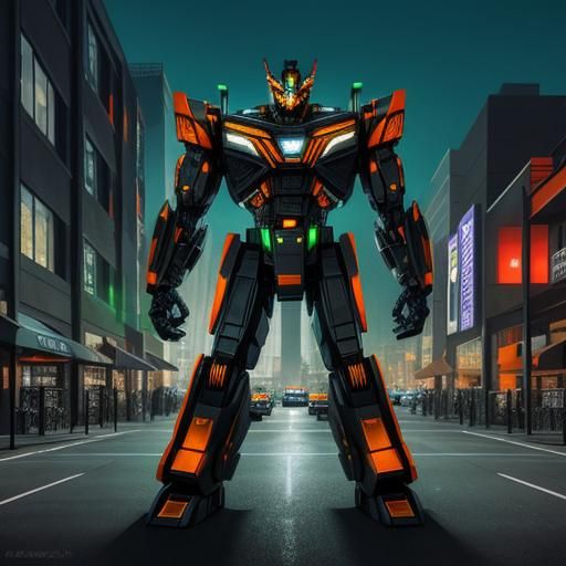 Autobot Transformer Towers Over City Parking Lot