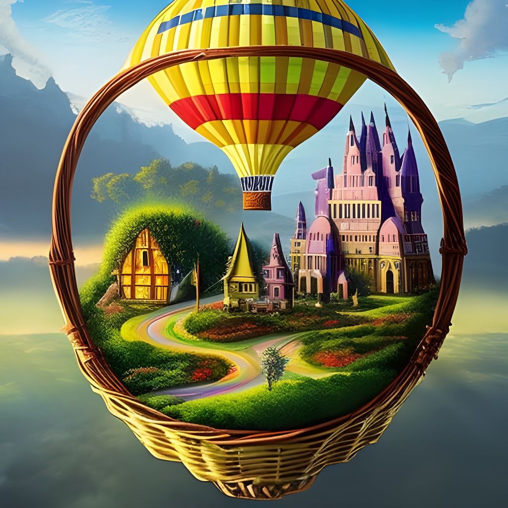 Fantasy Town in Crystal Hot Air Balloon
