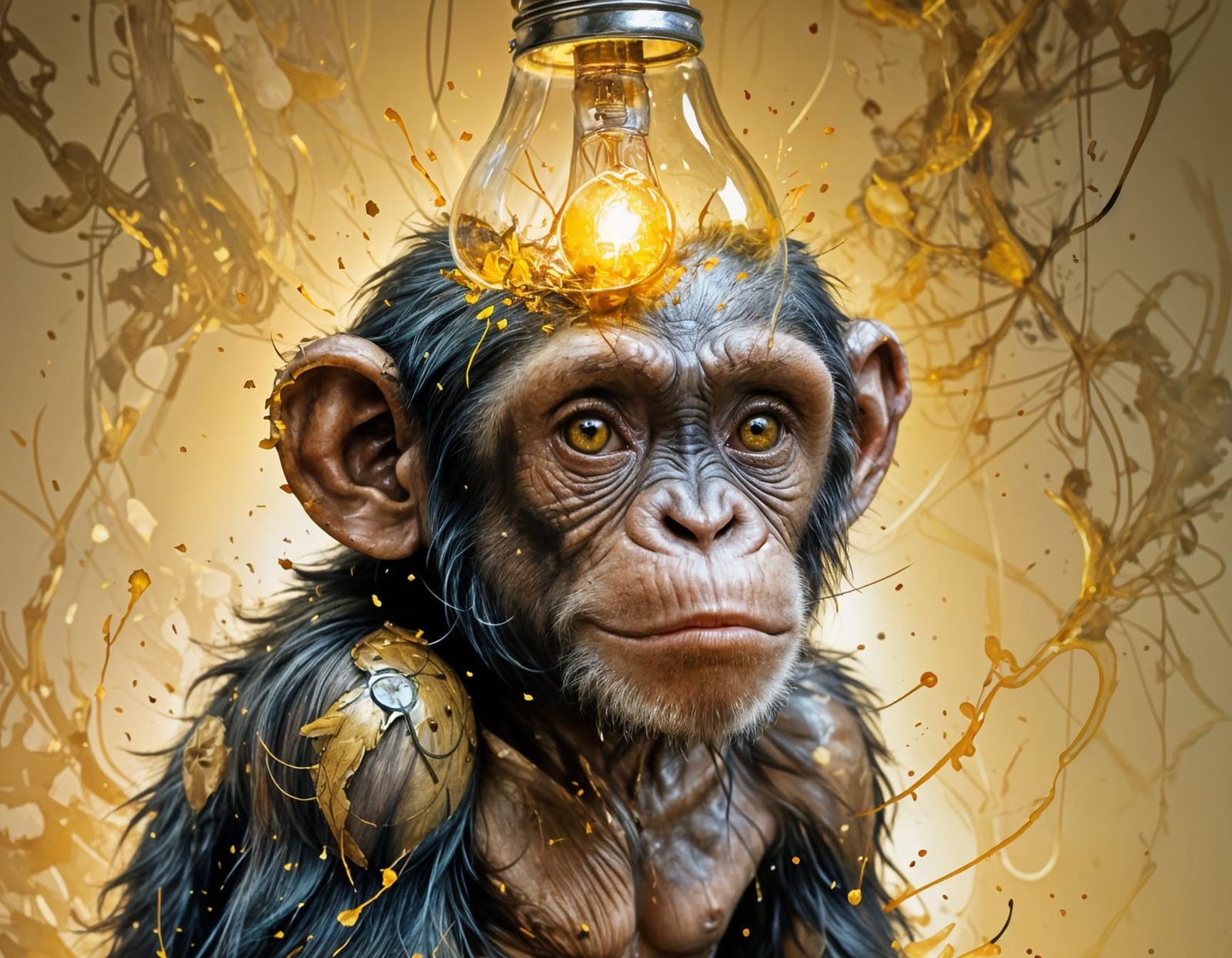 Lightbulb animals series: Chimp