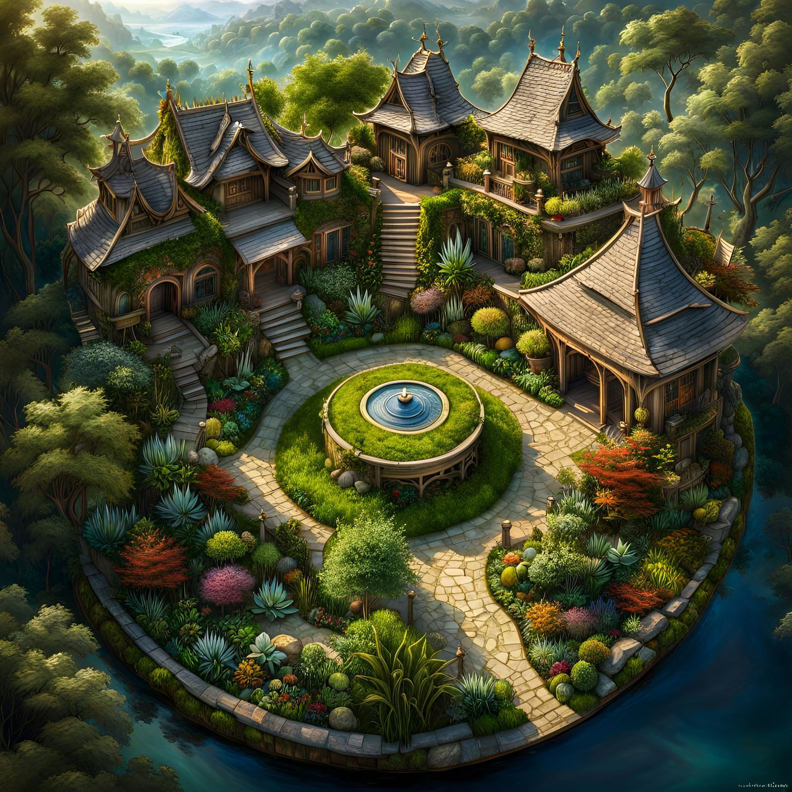 Magical Permaculture Garden in High Fantasy Style