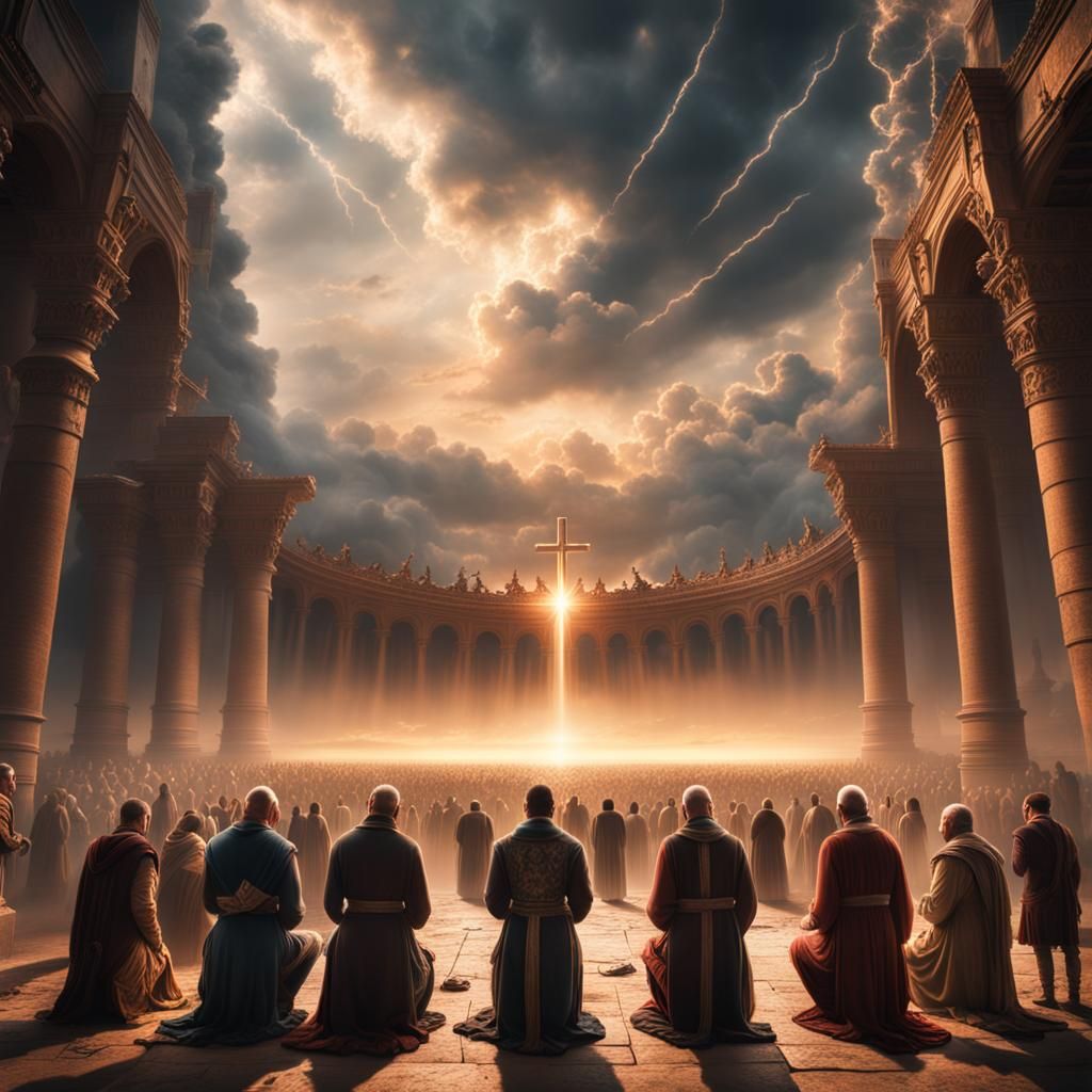 People Praying: A Dramatic Digital Matte Painting