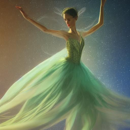 Ballerina in Soap Bubble: A Surreal Space Dance