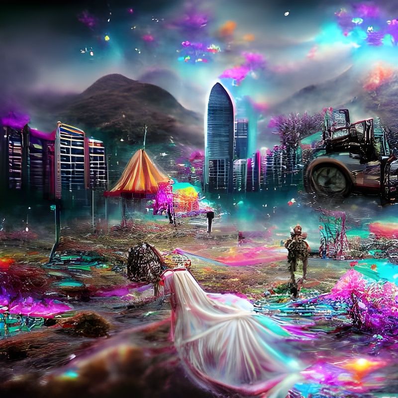 Cosmic Post-Apocalyptic Wonderland Illustration