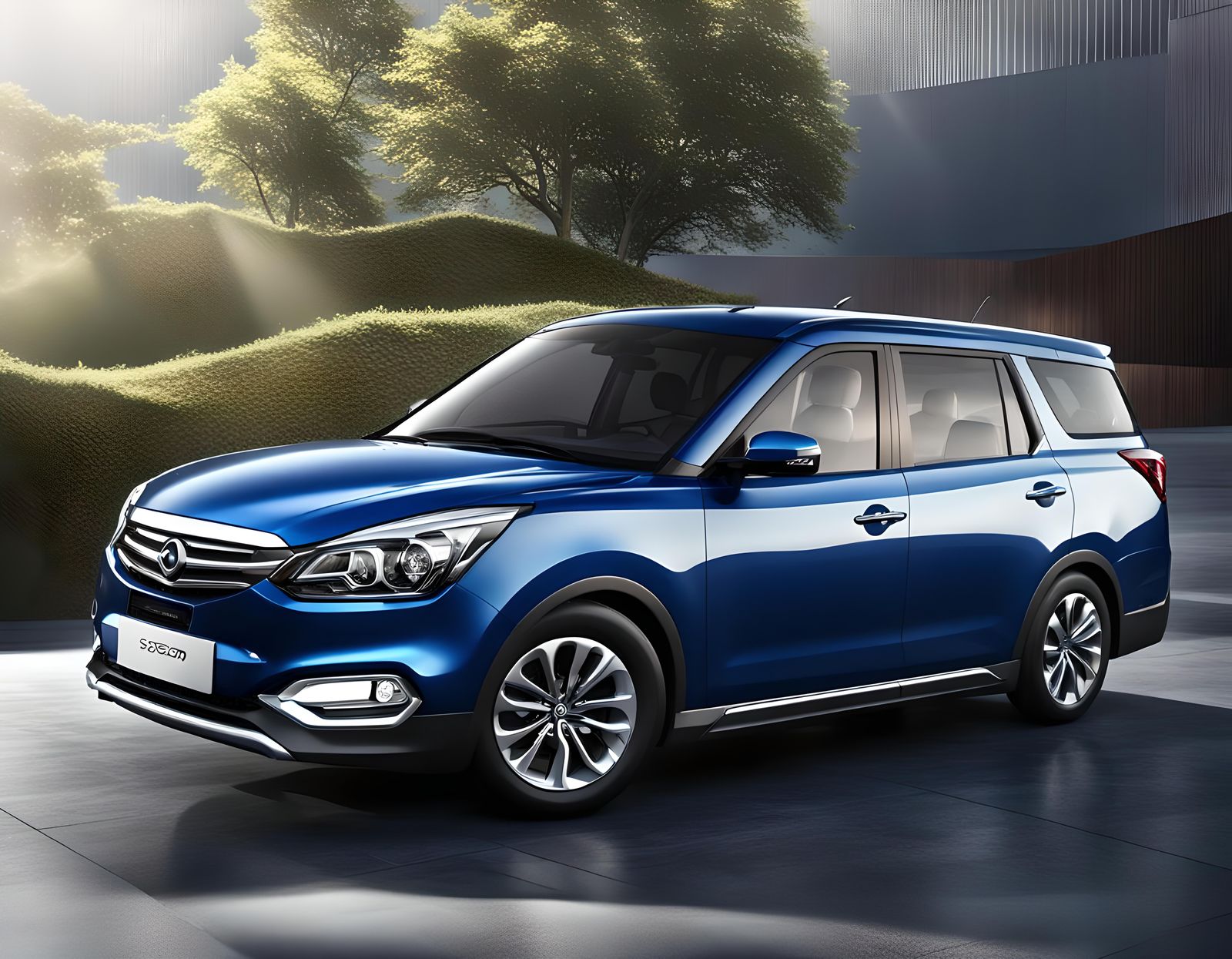 Blue 2013 SsangYong Exiga MPV: 3D Render