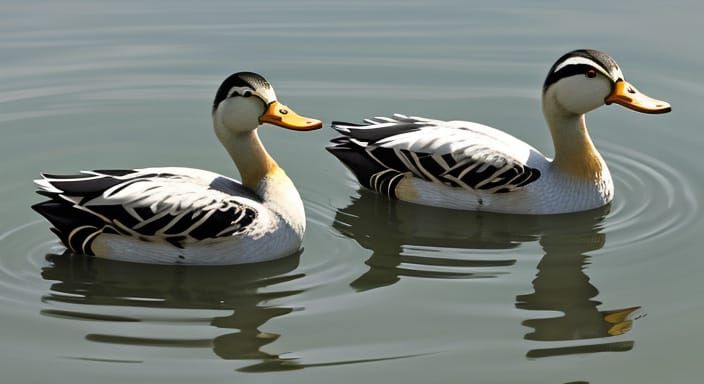 Quacking Waterfowl in a Serene Landscape