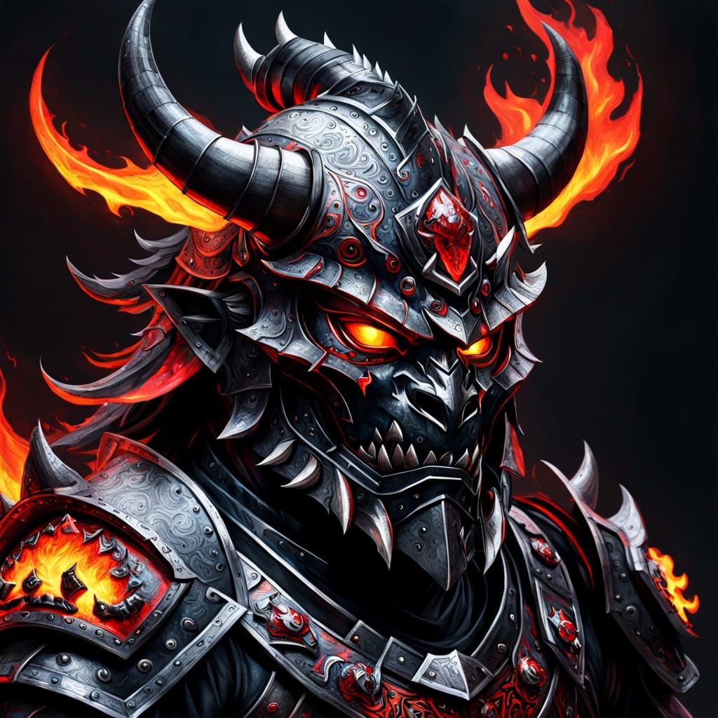 Fiendish Ruby Armor in Blazing Red Light