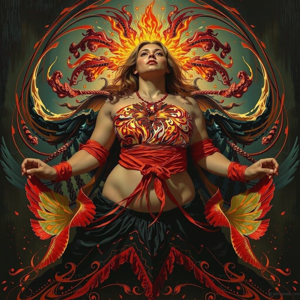 Vibrant Red Ribbons in Dynamic Hyperrealistic Style