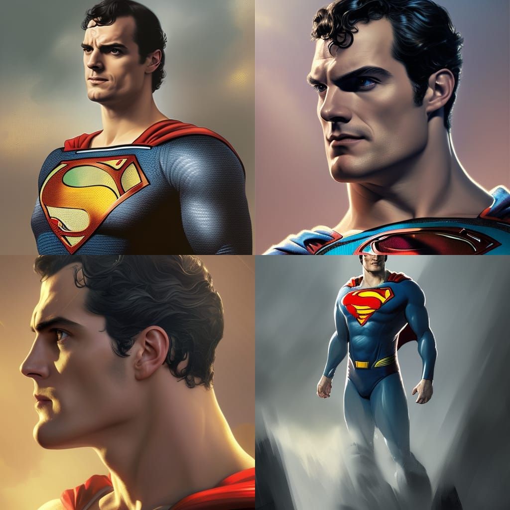 Superman Portrait in Hyperdetailed Digital Art Style