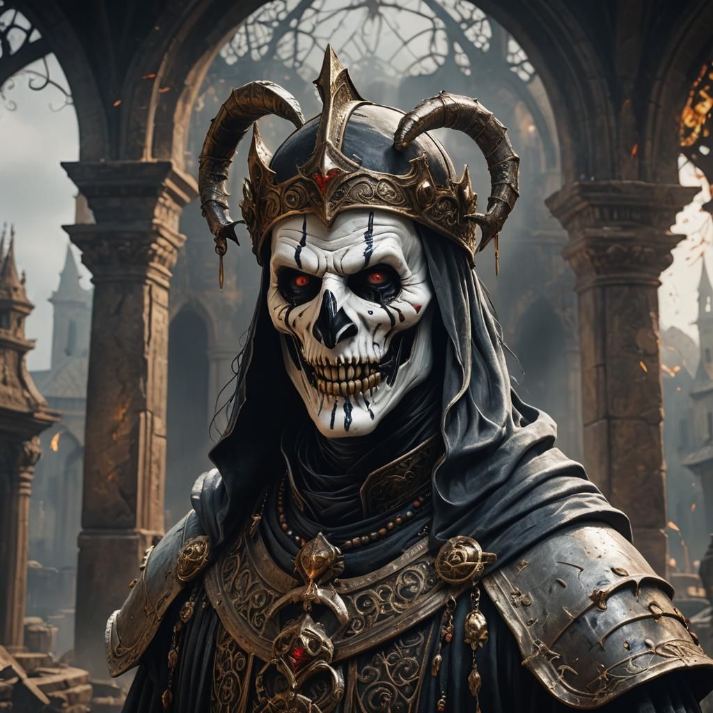 Detailed Portrait of the Terrifier in Fantasy Art