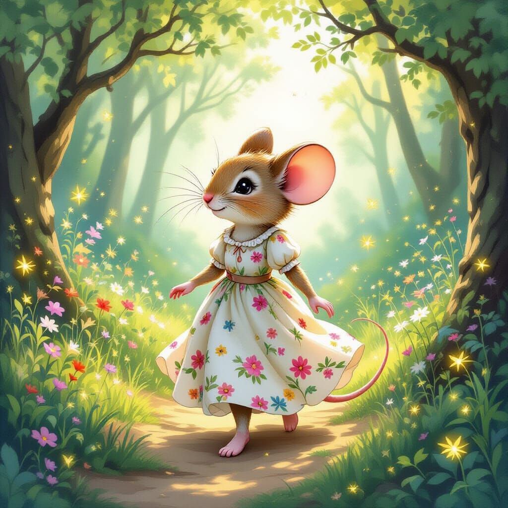 Enchanted Forest Mouse in the Style of Gurney