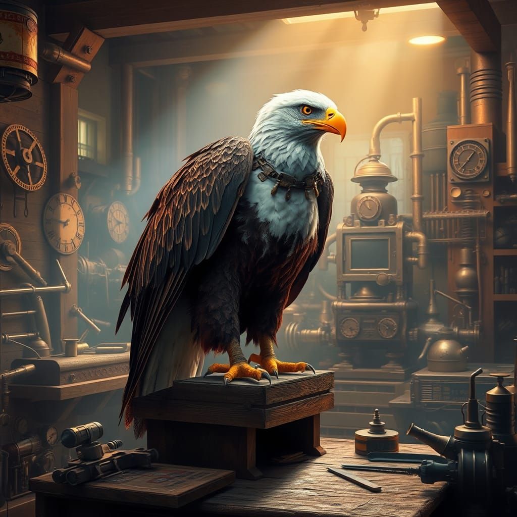 Eagle Mechanic in Industrial Sci-Fi Style