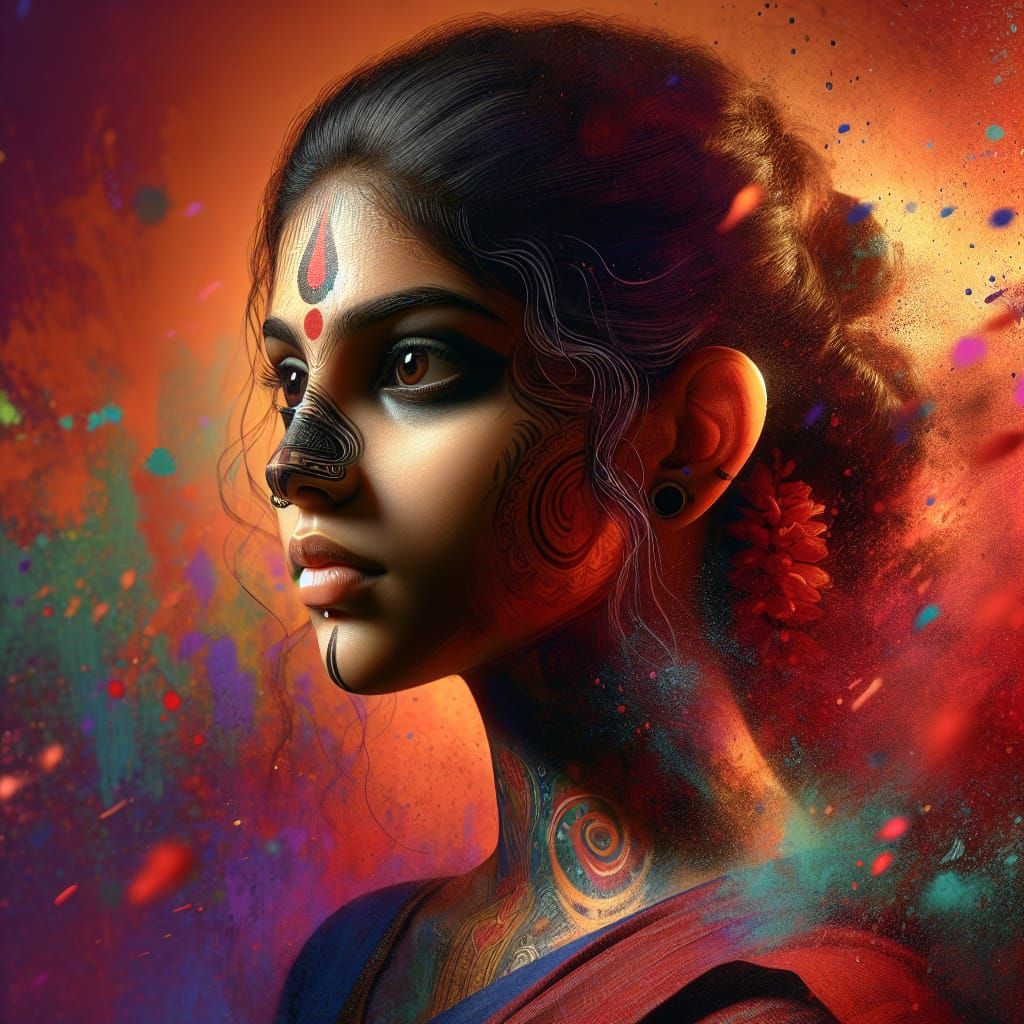 Hyperrealistic Portrait of a Kerala Girl