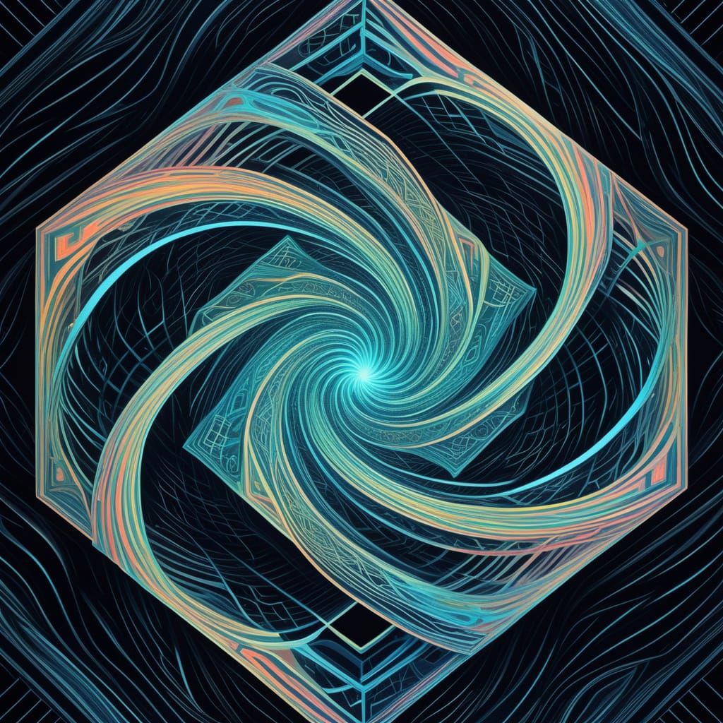 Ethereal Sculpture in Dreamlike Geometric Harmony