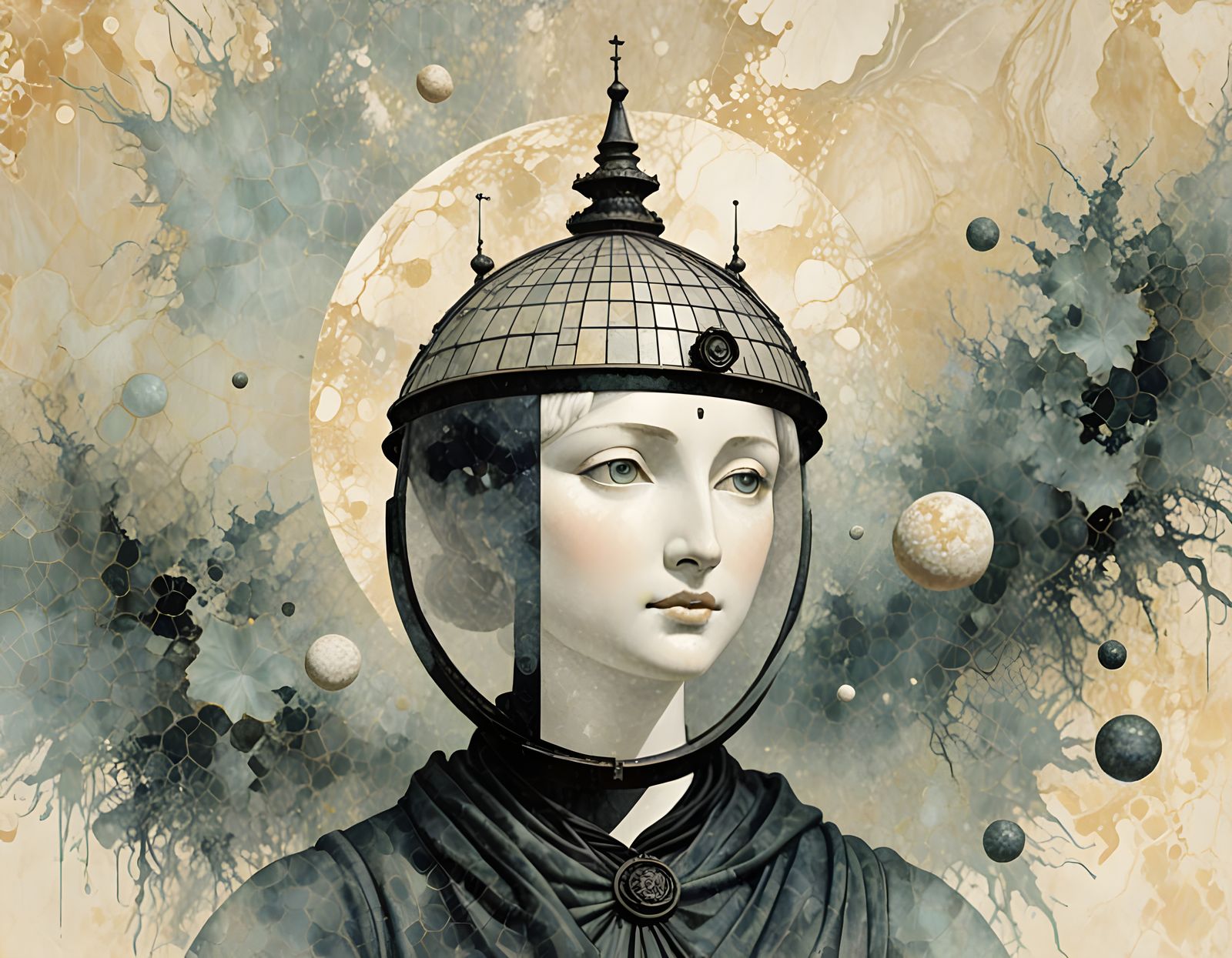 Venus Reimagined: Oil Painting with Cyberpunk SFUMATO