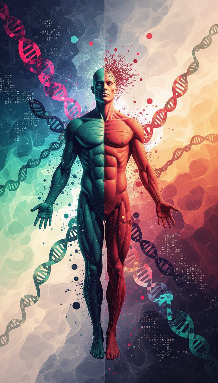 Human Form Metamorphosis in Cyber-Expressionist Style