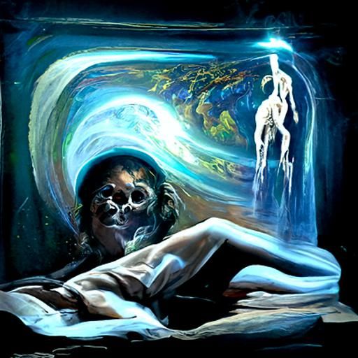 Ethereal Astral Projection in Oil Painting Style