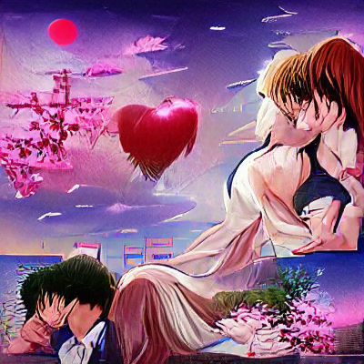 Romantic Anime Scene with Pastel Colors