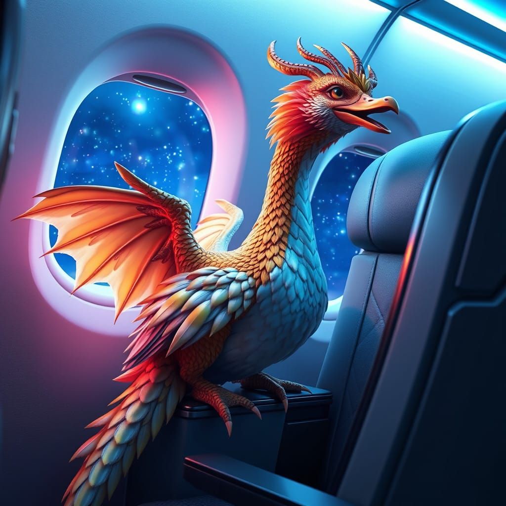 Dragon-Duck Hybrid Soars Through the Starry Night Sky in Lux...