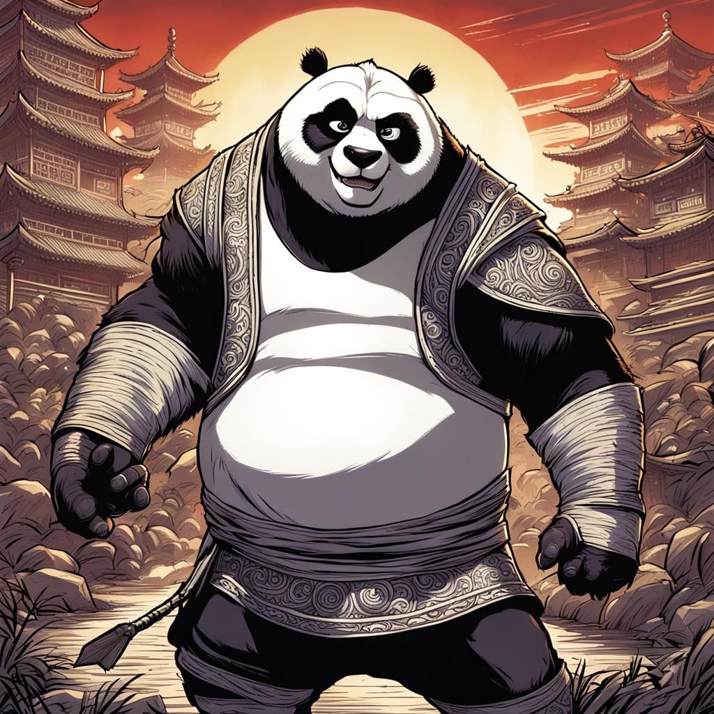 Kai from Kung Fu Panda 3 in Comic Book Art