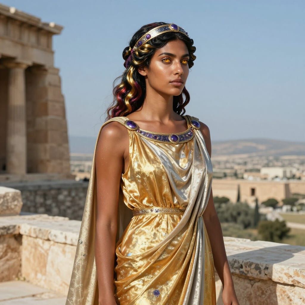 Photorealistic Portrait of Perseid-Kadmeian Woman, 969 BCE