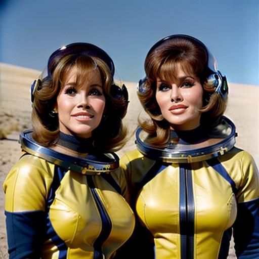 Jane Fonda and Raquel Welch: Gemini Astronauts