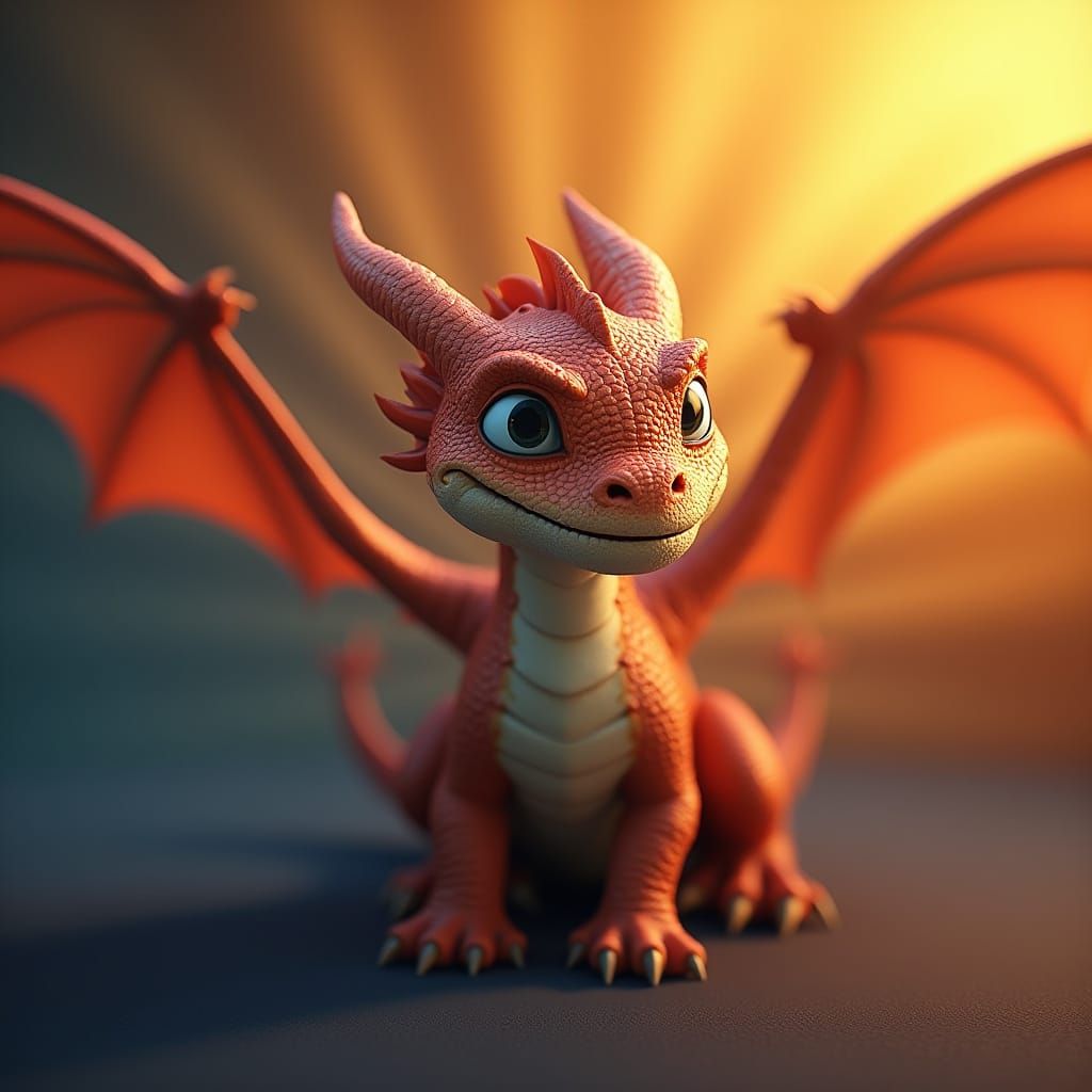 Majestic Dragon in Vibrant, Radiant Colors