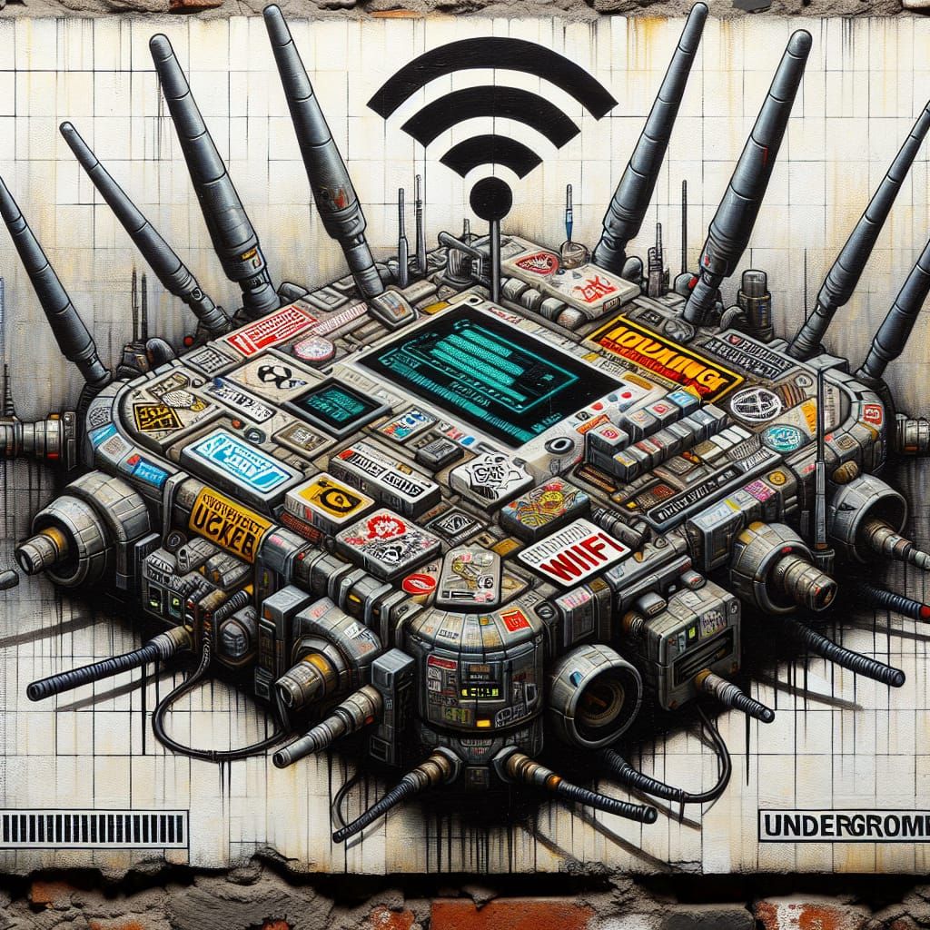 Futuristic Hacking Gadget in Underground Comix Style