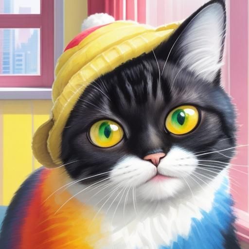 Playful Kitty with Sunglasses in Kawaii Style