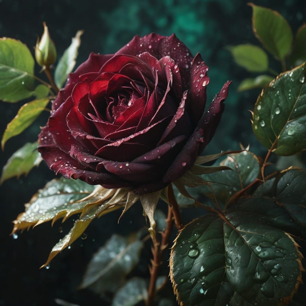 Majestic crimson rose.