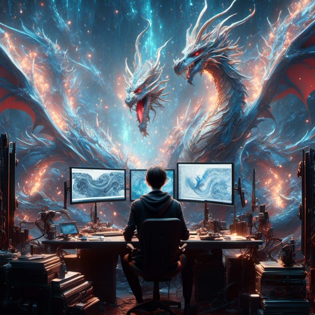 AI Artist Paints Dragon in Unreal Style