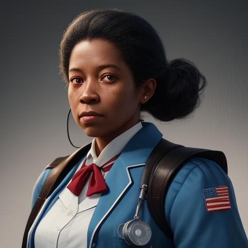 Rebecca Lee Crumpler Portrait in Art Nouveau Style