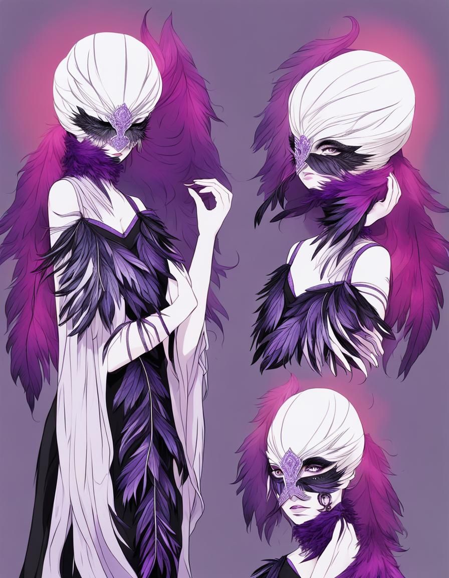 Feathered Woman in Dark Fantasy Style