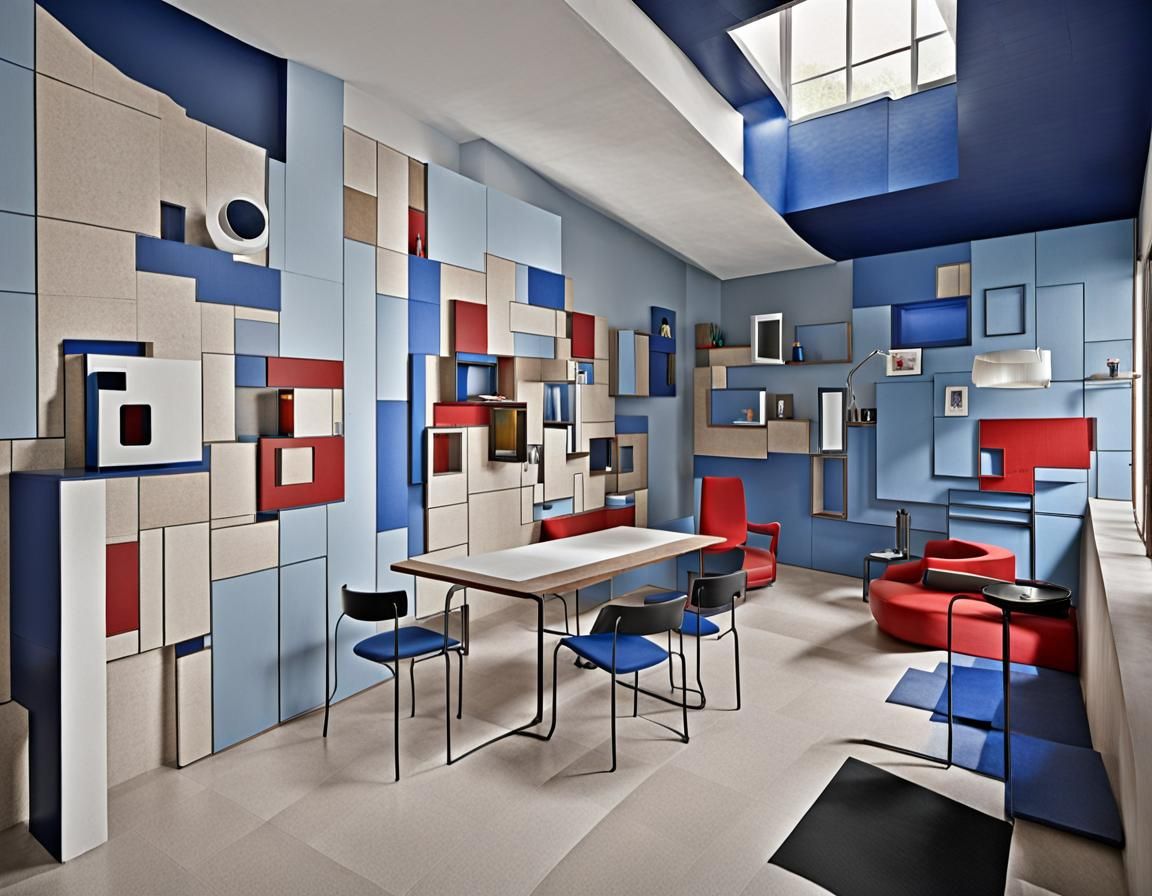 Le Corbusier Style Living Room Hallway